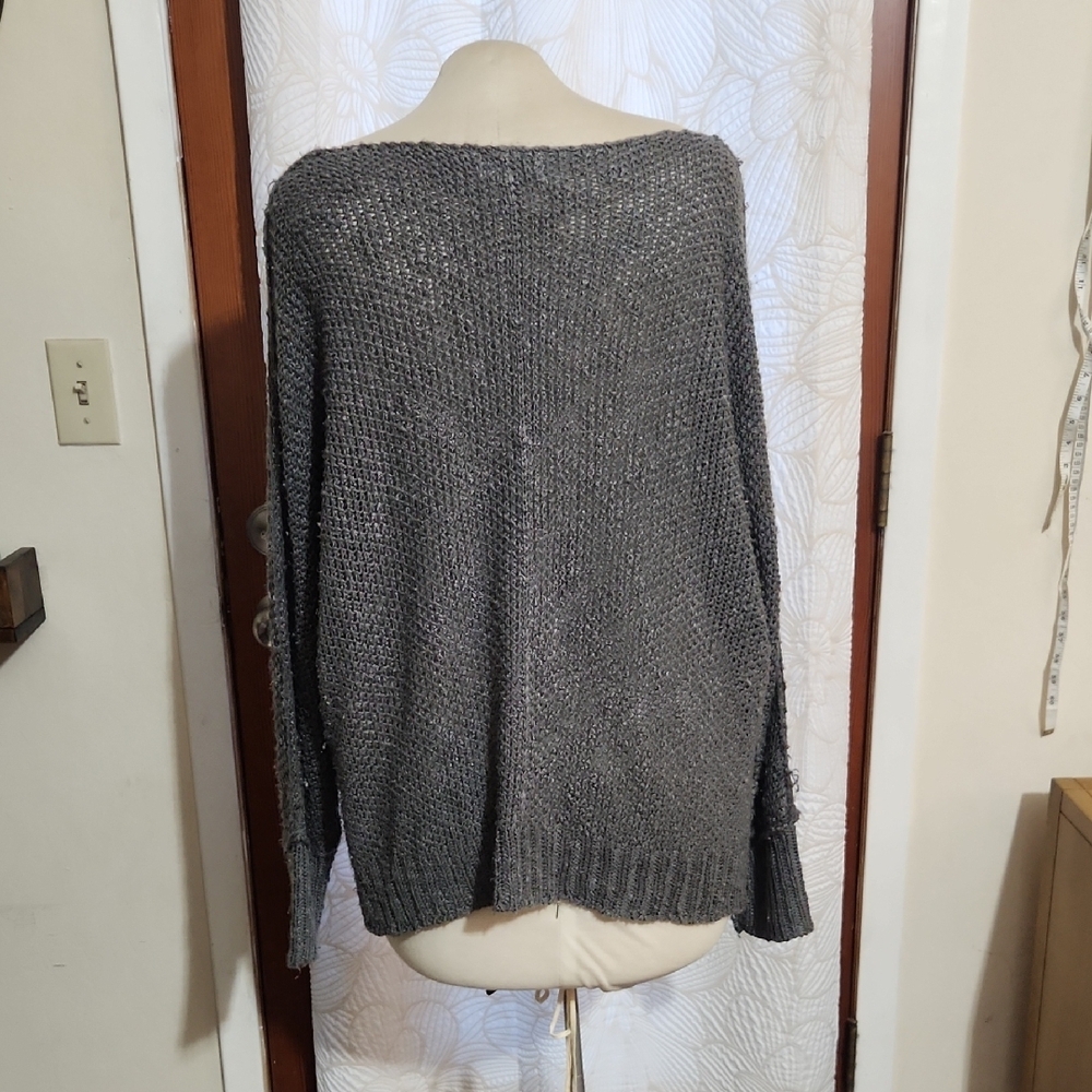 Bluivy Charcoal V-Neck Sweater Oversize/Relaxed Fit SM/MED Darling! - Picture 3 of 8